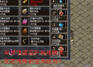 如何快速提升韩服暗黑变态传奇的逆天战力? 如何快速提升韩服暗黑变态传奇的逆天战力?