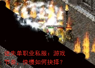 迷失单职业私服:游戏节奏,快慢如何抉择? 迷失单职业私服:游戏节奏,快慢如何抉择?