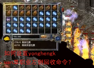 如何设置yonghengkuan单职业左侧回收命令? 如何设置yonghengkuan单职业左侧回收命令?