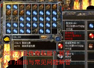 如何开设传奇私服?新手入门指南与常见问题解答 如何开设传奇私服?新手入门指南与常见问题解答